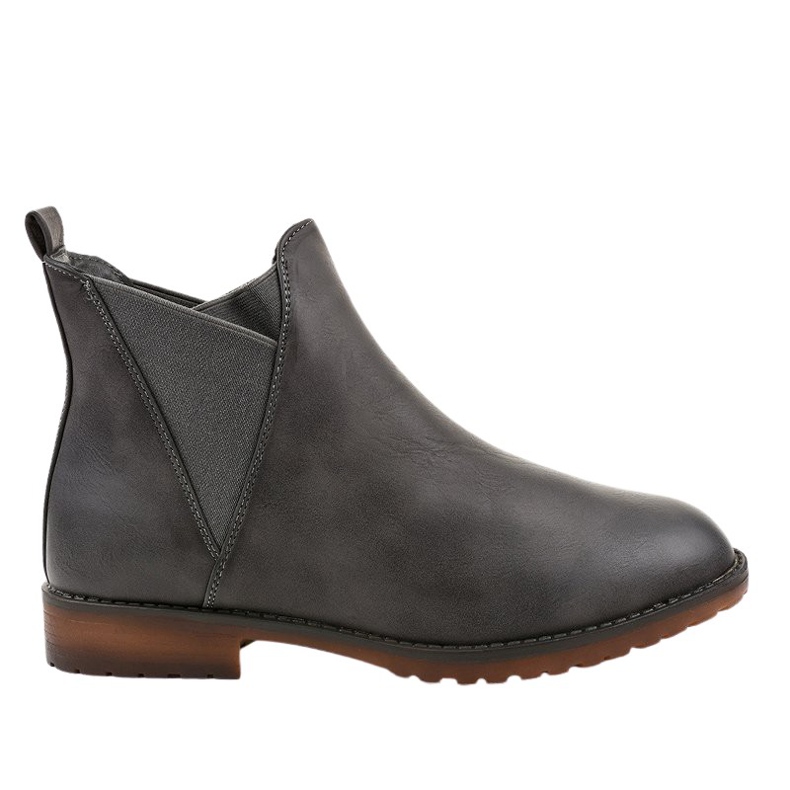 Bottines plates grises avec un élastique W360
