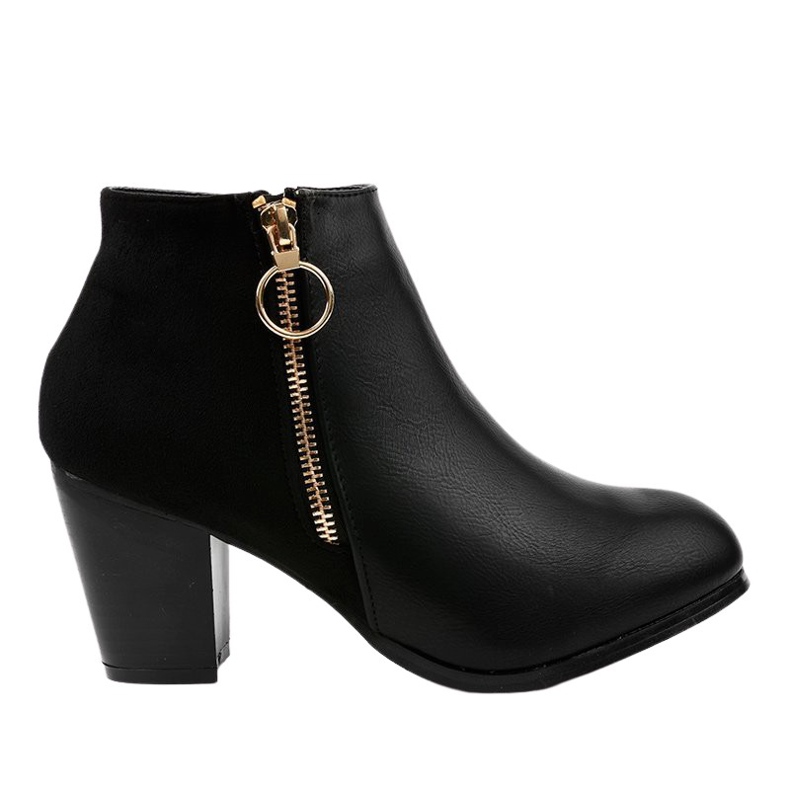 Bottines noires avec fermeture éclair A166-1 le noir
