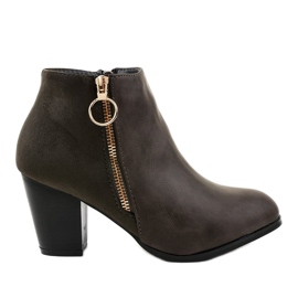 Bottines grises avec fermeture éclair A166-1