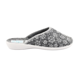 Pantoufles Adanex en feutre flocon de neige 24215 blanche gris
