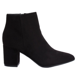 Bottines à talons noires Q1AX608-1 Noir le noir