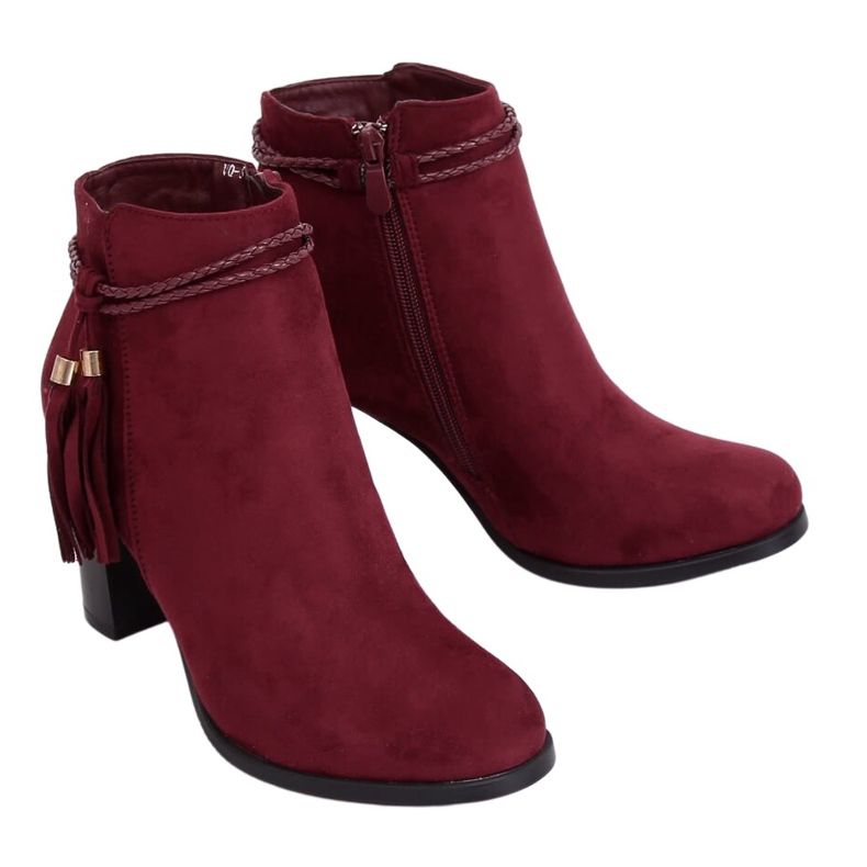 Bottines à talons bordeaux VQ-31 Winered rouge