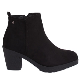 Bottines à talons larges noires YL96044 Noir le noir
