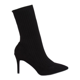 Bottines à tige chaussette noir T5033 Noir