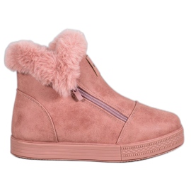 SHELOVET Bottines Avec Une Fermeture Éclair rose