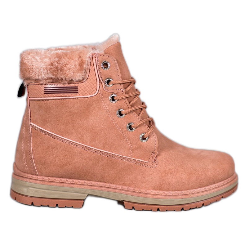 SHELOVET Bottes de randonnée avec fourrure rose