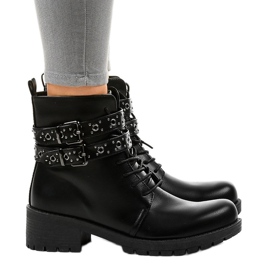 Bottes noires à boucles 9996-7 le noir