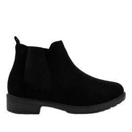 Bottines plates noires pour femmes avec un élastique MZ-81 le noir