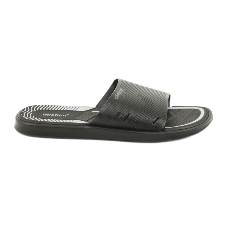 Chaussons noirs pour hommes pour la piscine de l'Atletico le noir gris Chaussons noirs pour hommes pour la piscine de l'Atletico le noir gris