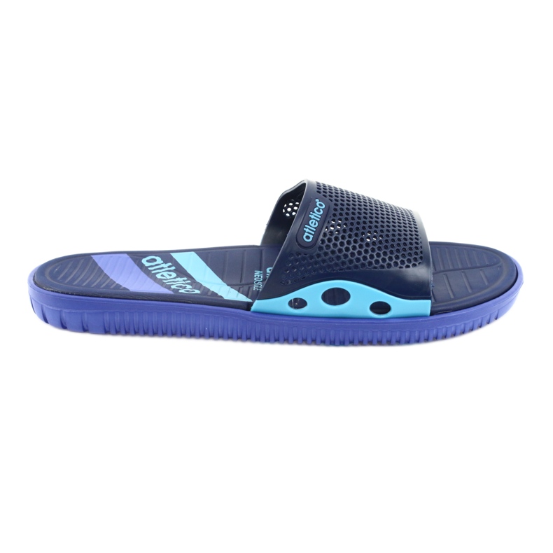 Chaussons noirs pour homme bleu marine pour la piscine de l'Atletico