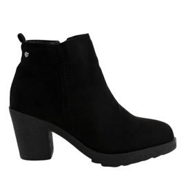 Bottines en daim noir sur le poteau YL96044 le noir
