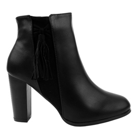 Bottines noires à franges F880 le noir