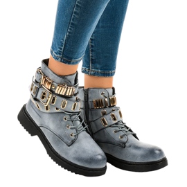 Bottes isolées plates bleues B2878-KB