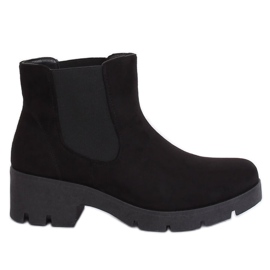 Bottines Chelsea noires à semelles épaisses 9996-6 Noir