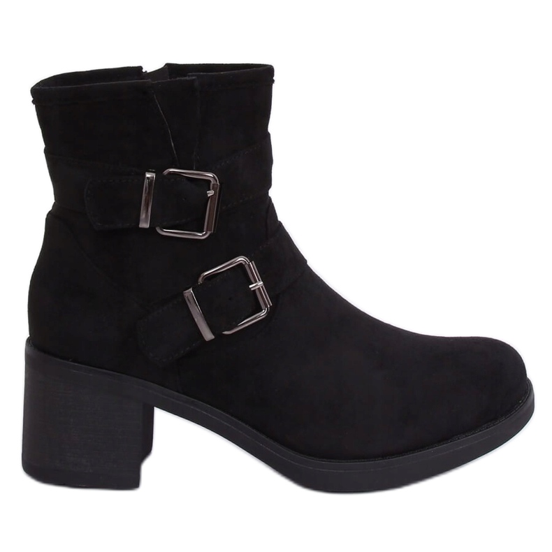 Bottines à talons larges noires TX-1815 Noir le noir