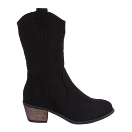 Noir CM-9M1-1 Bottes de cowboy noires