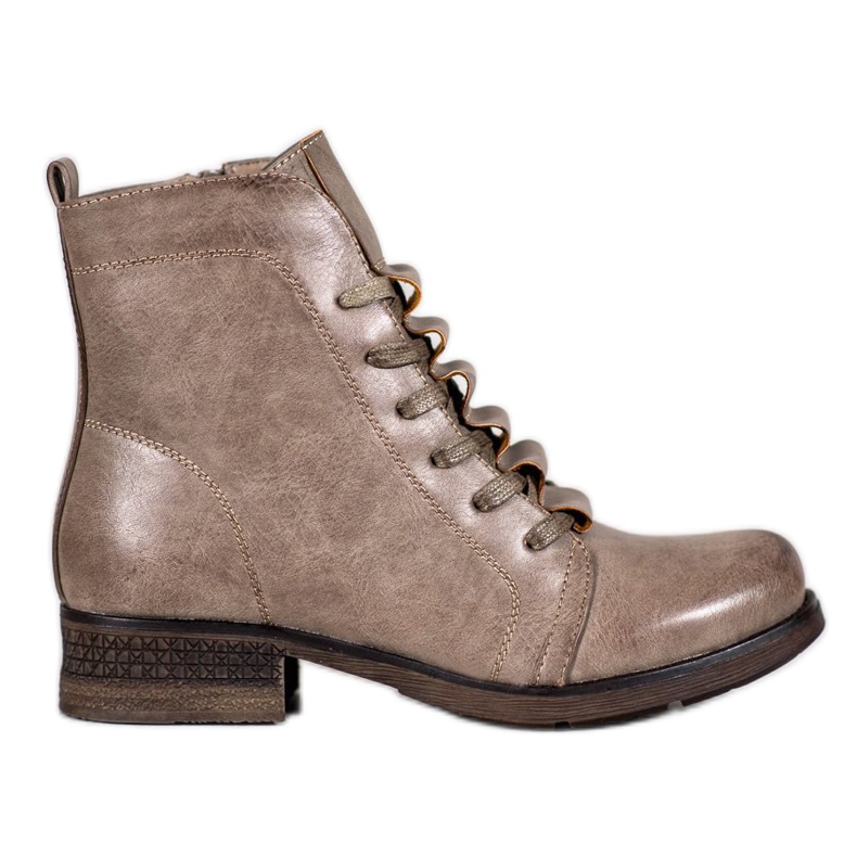 Forever Folie Bottines à lacets beiges