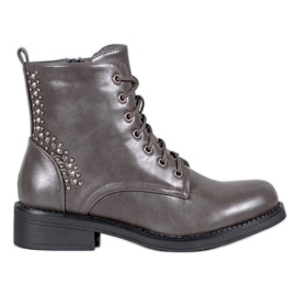 SHELOVET Bottes Avec Strass gris