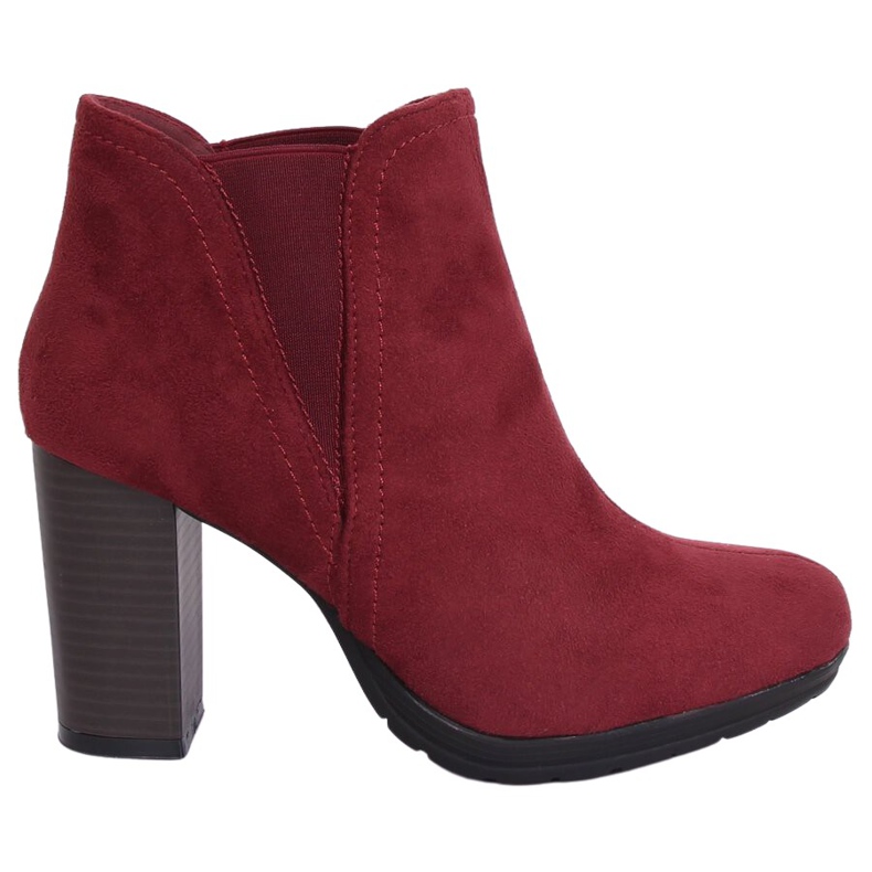 Bottines à talons, bordeaux H9261 Burdeos rouge