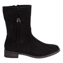 Bottines plates noires femme 99-133 Noir