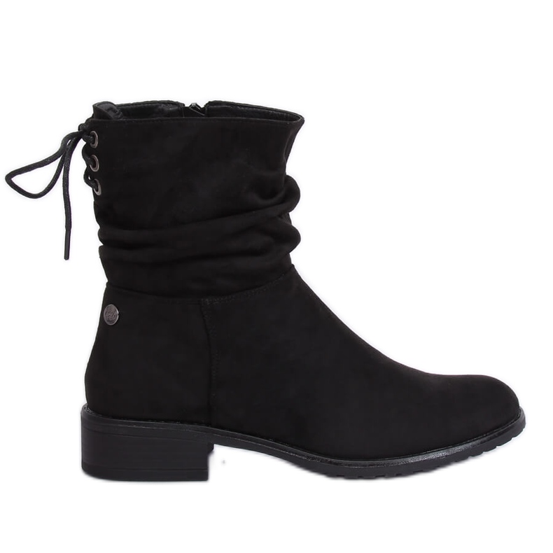 Bottines plates femme noires B-09 Noir le noir