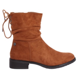 Bottines plates femme camel B-09 Camel brun