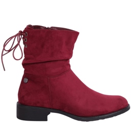 Bottines plates femme bordeaux B-09 Wine rouge