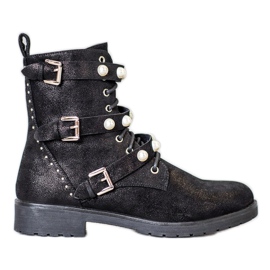 Seastar Bottes hautes avec perles noir