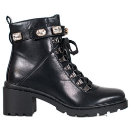 Seastar Bottes à lacets à la mode le noir Seastar Bottes à lacets à la mode le noir