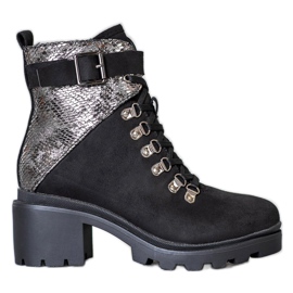 Seastar Bottines à lacets à imprimé serpent le noir