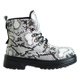 SHELOVET Trappeurs à lacets blanche multicolore