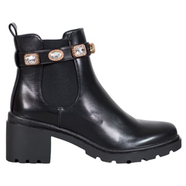 Seastar Bottes avec des cristaux le noir jaune