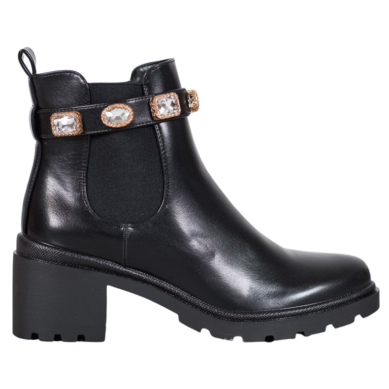 Seastar Bottes avec des cristaux le noir jaune