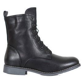 Super Me Bottes hautes en cuir écologique noir