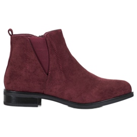 Ideal Shoes Bottes à enfiler rouge