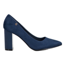 Goodin Escarpins en daim sur un pilier bleu