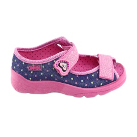 Chaussures enfant Befado 969X143 bleu marine rose
