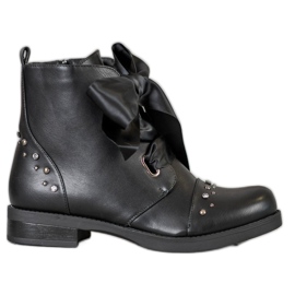 Bestelle Bottines à ruban le noir Bestelle Bottines à ruban le noir