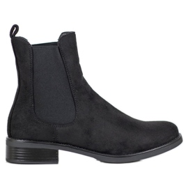 SDS Bottines Chelsea en daim le noir