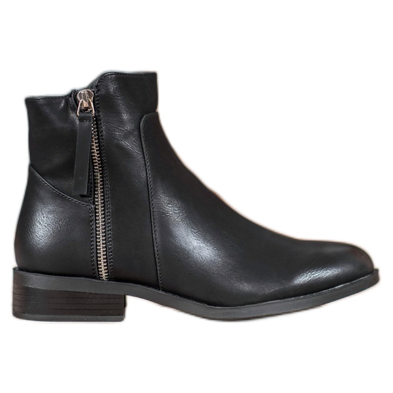 SDS Bottines noires à fermeture éclair le noir