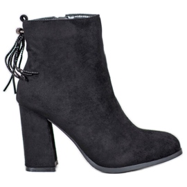 SHELOVET Bottines en daim à franges le noir