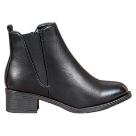 Ideal Shoes Bottes classiques avec une bande élastique le noir