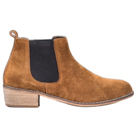 Goodin Bottines chelsea en cuir brun Goodin Bottines chelsea en cuir brun