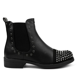 Bottes isolées noires avec un élastique DQH0090