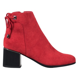 Goodin Bottines en daim rouge
