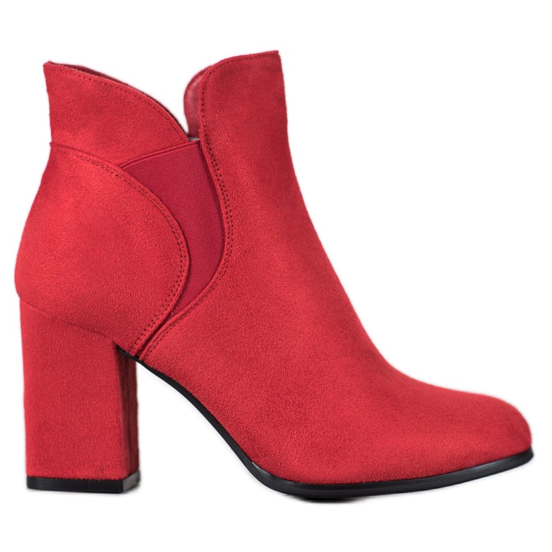 Marquiz Bottines en daim à enfiler rouge