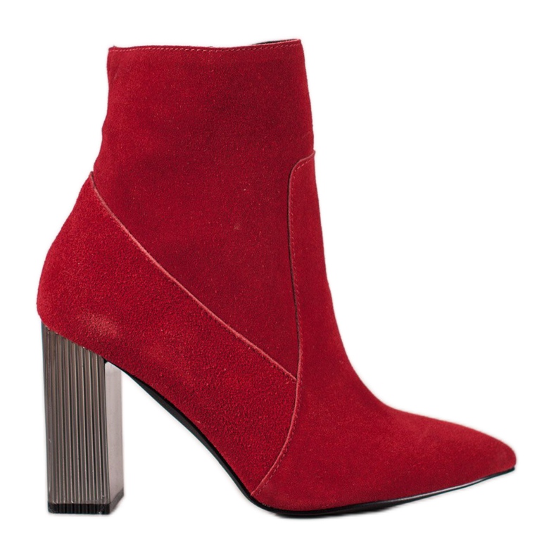 Goodin Bottes en cuir sexy rouge
