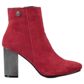 Goodin Bottines En Cuir Sur Un Pilier rouge Goodin Bottines En Cuir Sur Un Pilier rouge