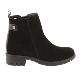 Arka Bottes de femmes isolées en daim cuir 7202 noir le noir