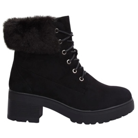 Bottines noires à lacets B0-217 Noir